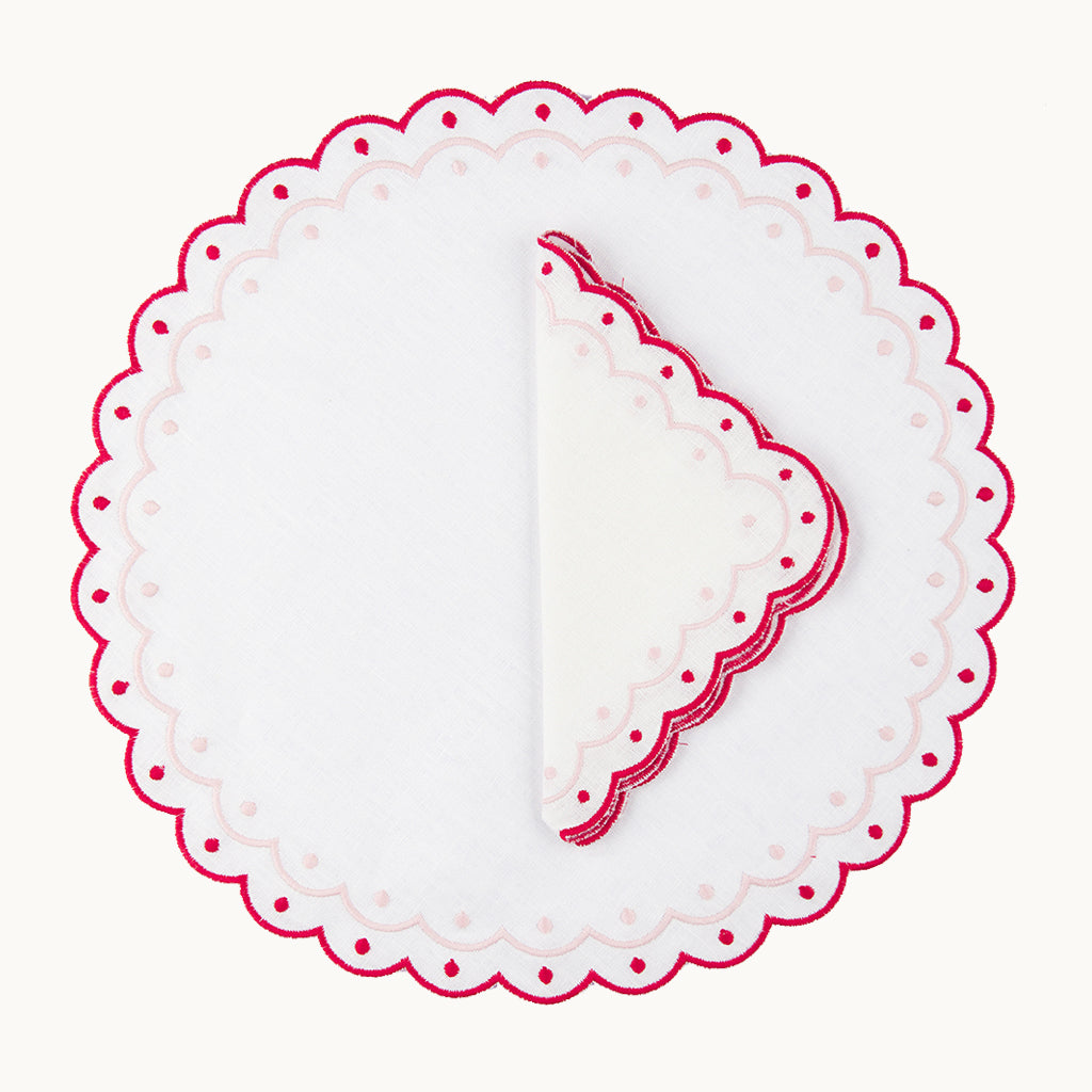 Carmen red linen napkin (set of 4)