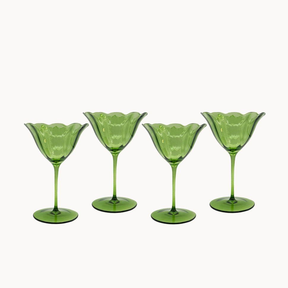 Lily green wine glass (set of 4)