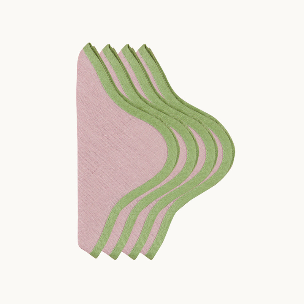 Daisy pink linen napkins (set of 4)