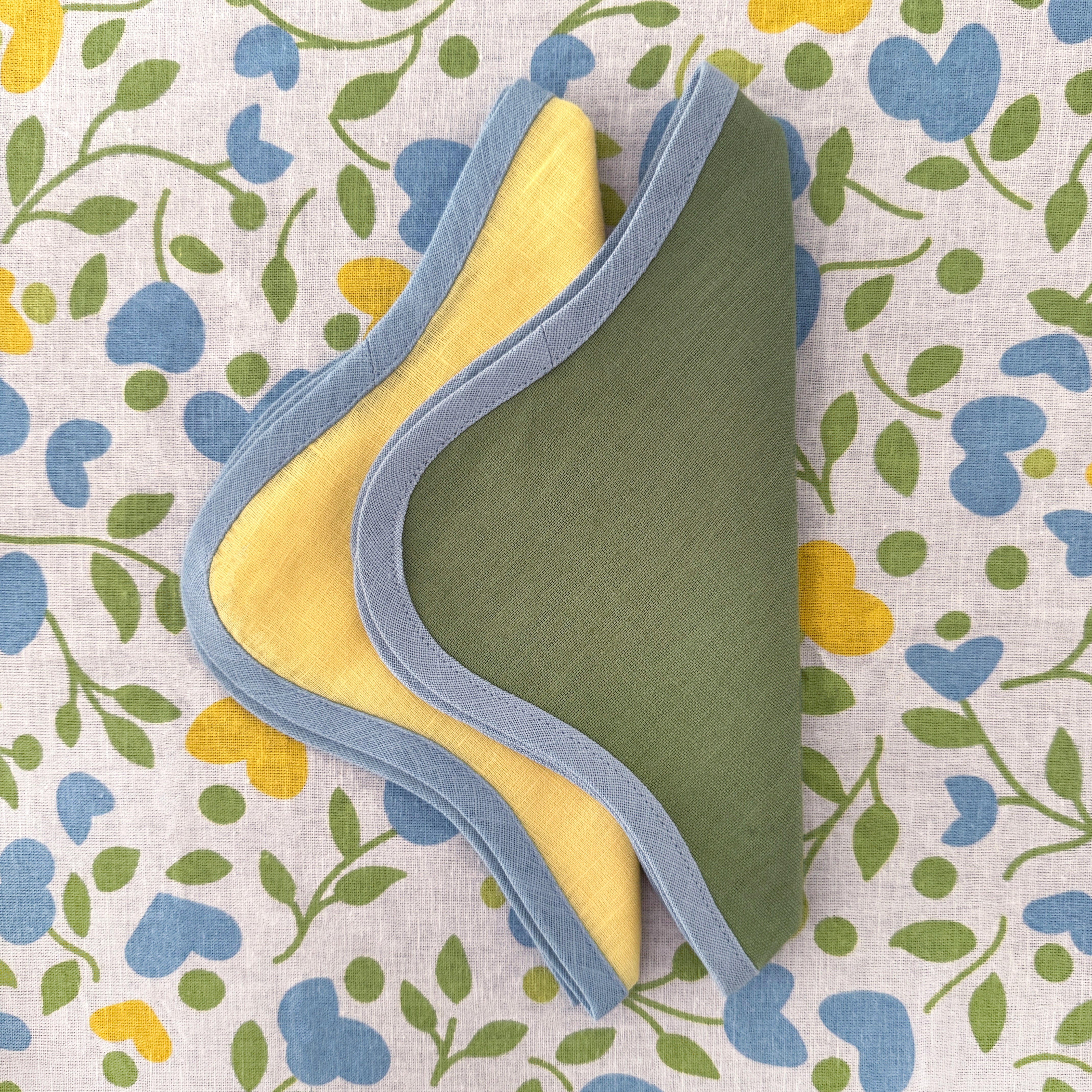 daisy yellow linen napkins (set of 4)
