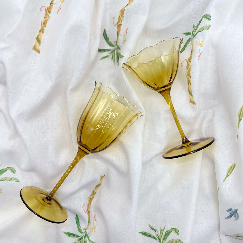Lily amber water glass (set of 4)