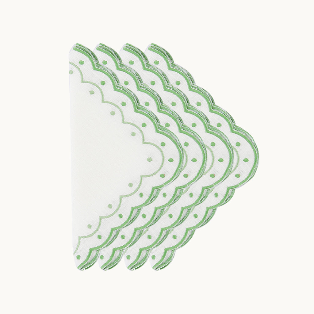 Carmen green linen napkin (set of 4)
