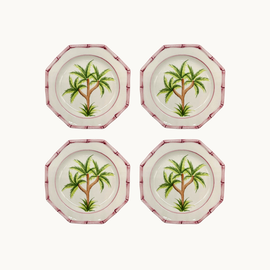 Pink paradise dessert plate (set of 4)