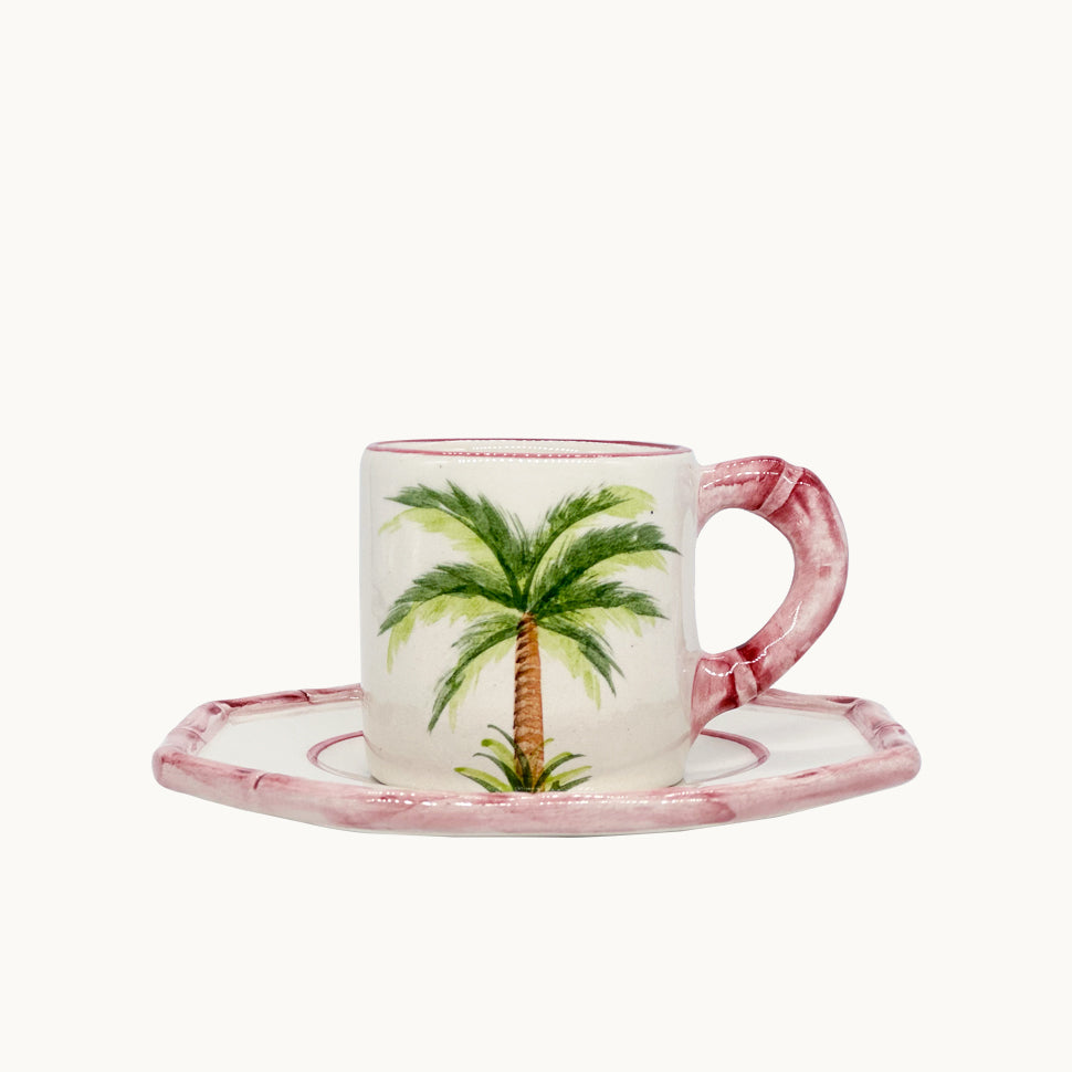 Pink paradise coffe cup and saucer (SET OF 4)
