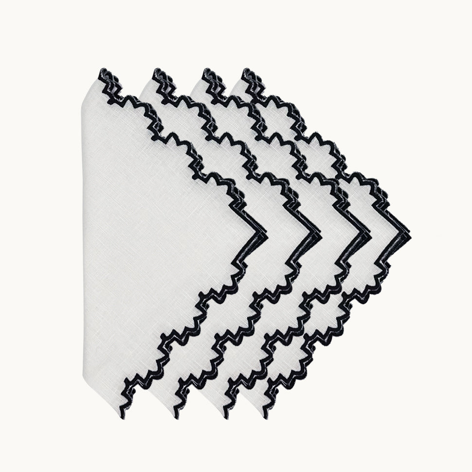 Gardenia linen black napkins (set of 4)