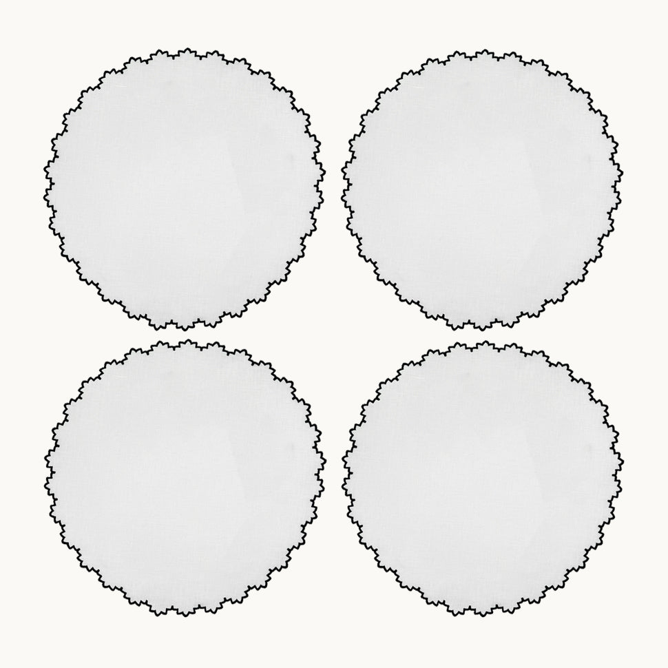 Gardenia linen black placemat (set of 4)