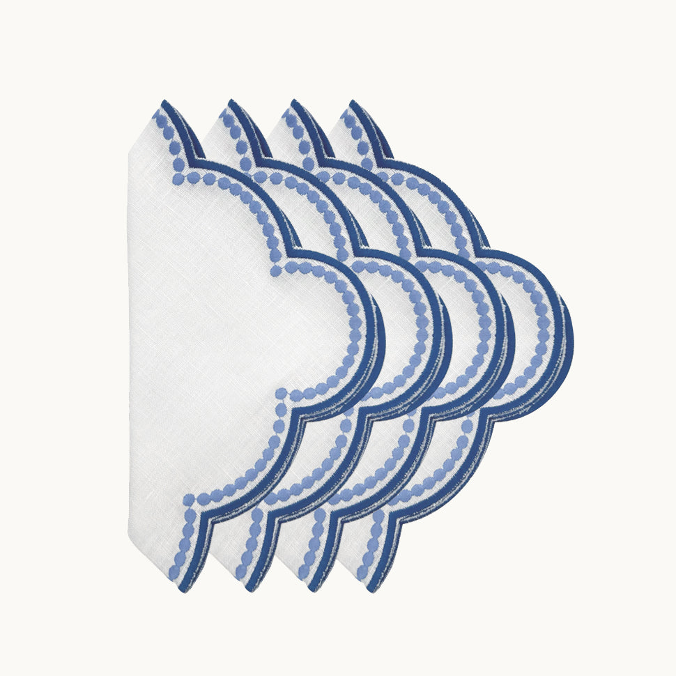 Lilibeth white/blue napkins (set of 4)