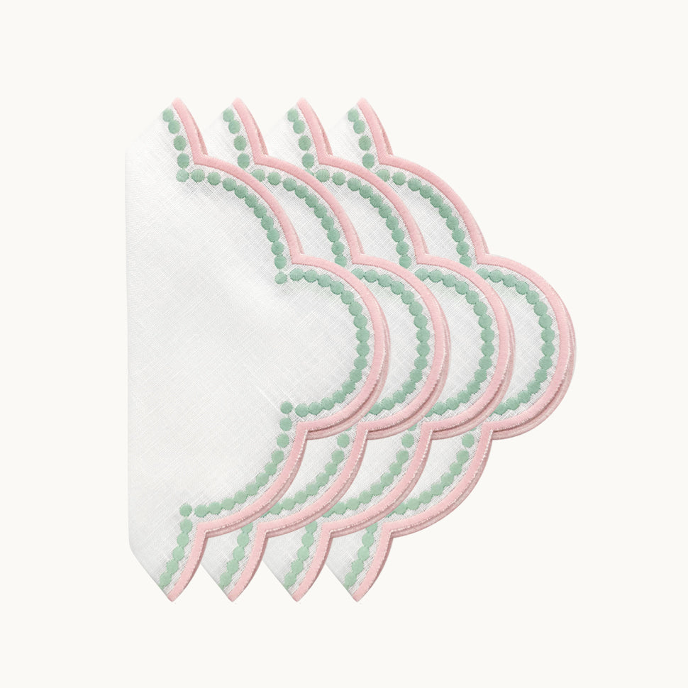 Lilibeth white/pink napkin (set of 4)