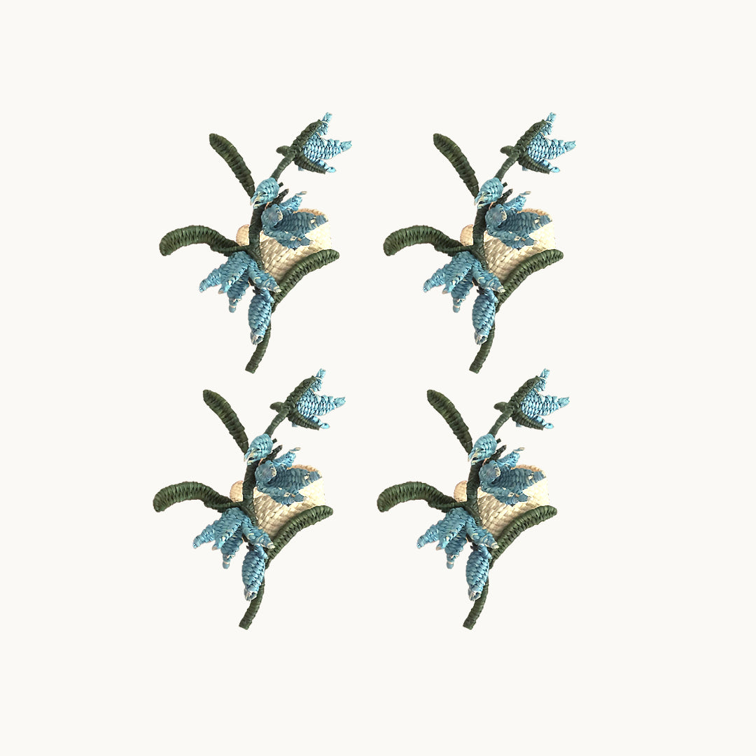 BLUE BELLS FLOWER RING (set of 4)