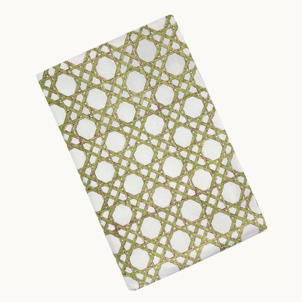 Bamboo green trellis tablecloth