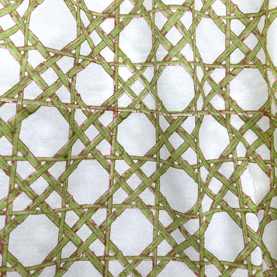 Bamboo green trellis tablecloth