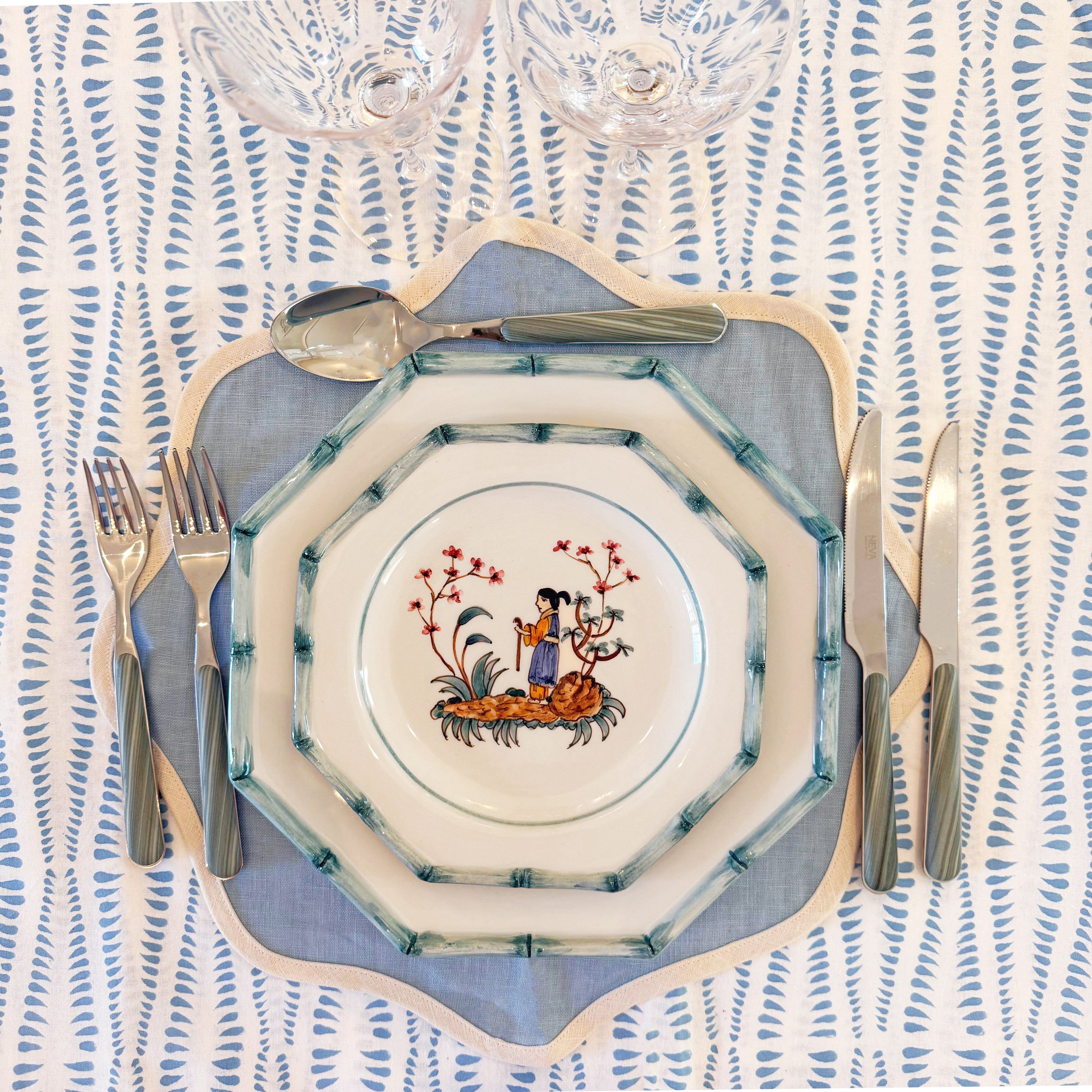 Kate blue tablecloth