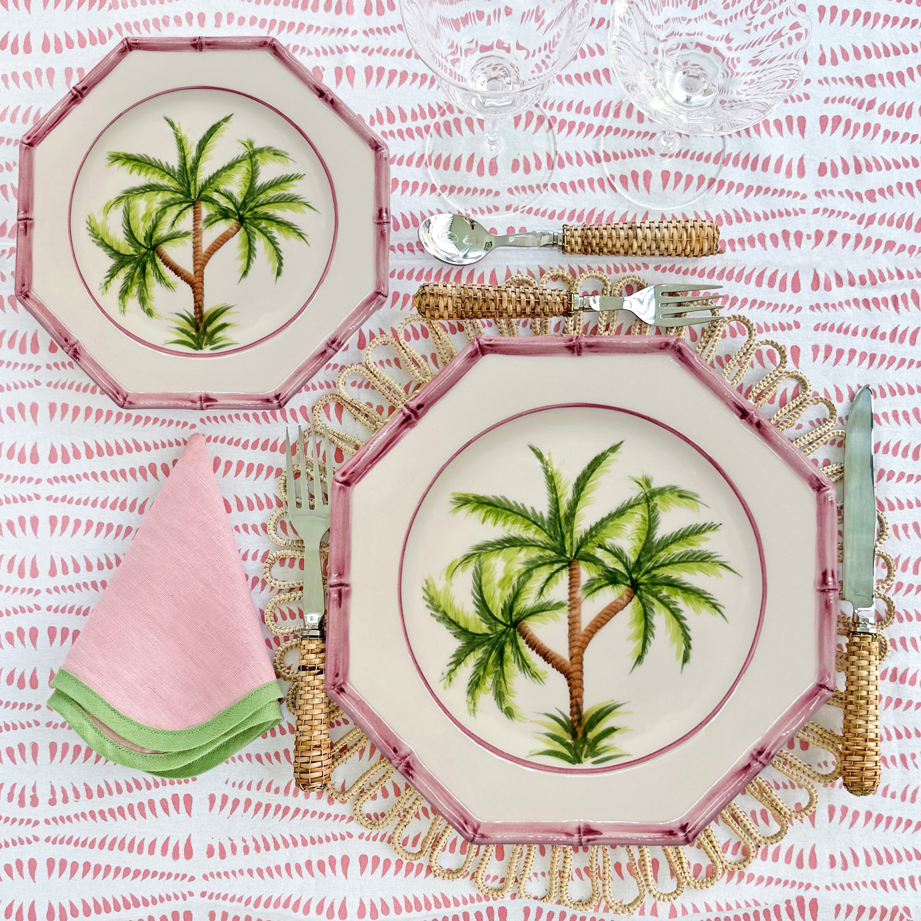 Pink paradise dinner plate (set of 4)