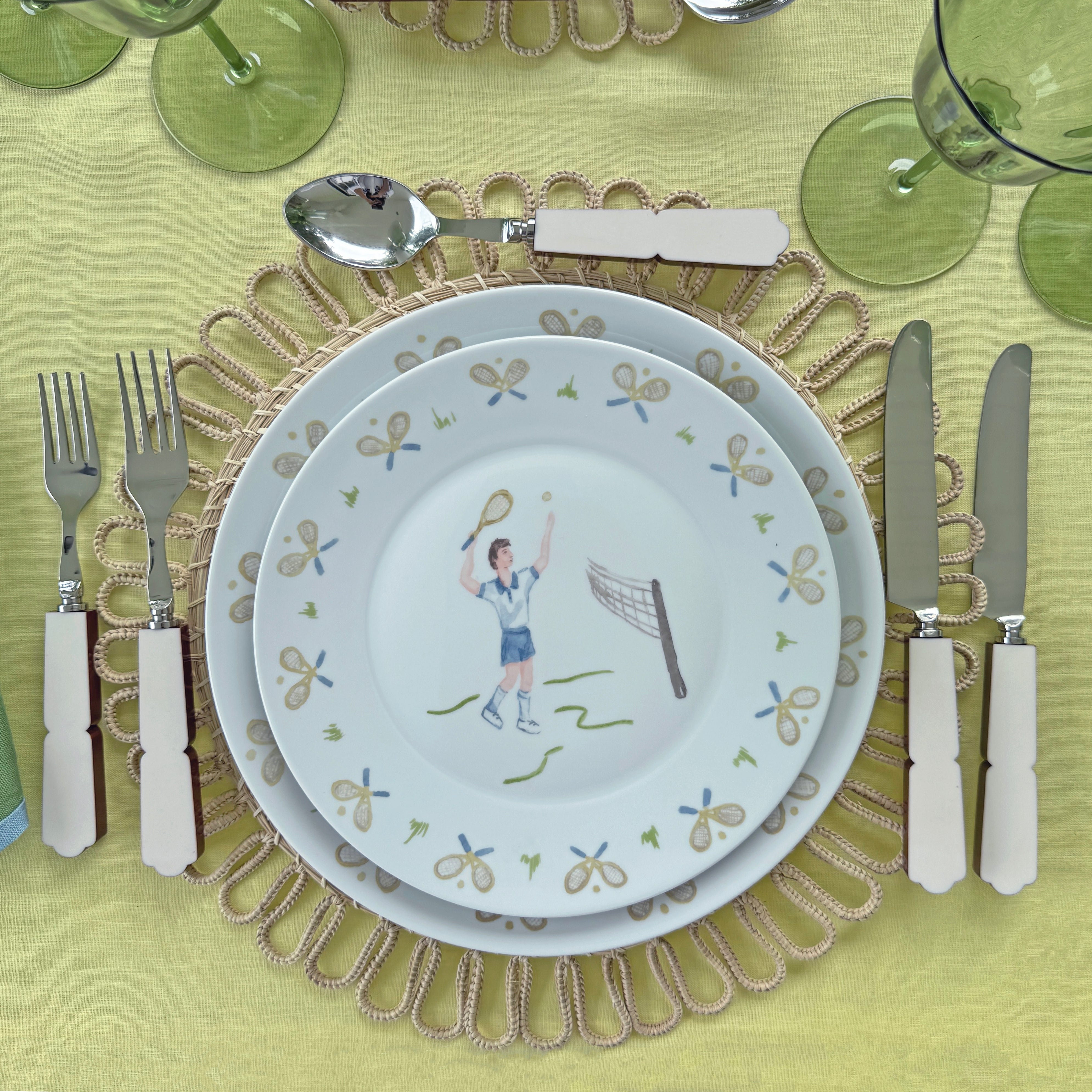 Tennis gentleman dinner plate (set of 4)