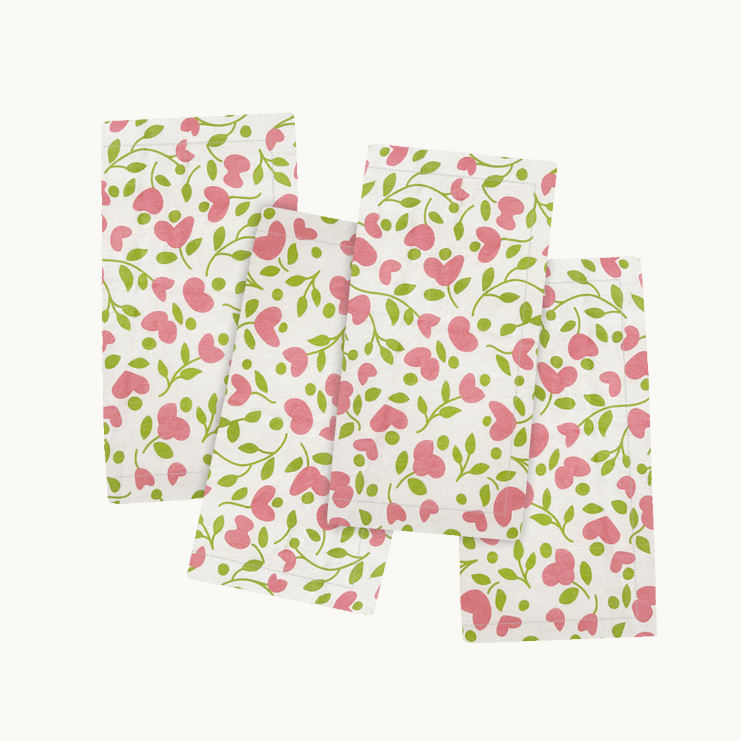 Sarah pink linen napkins (set of 4)