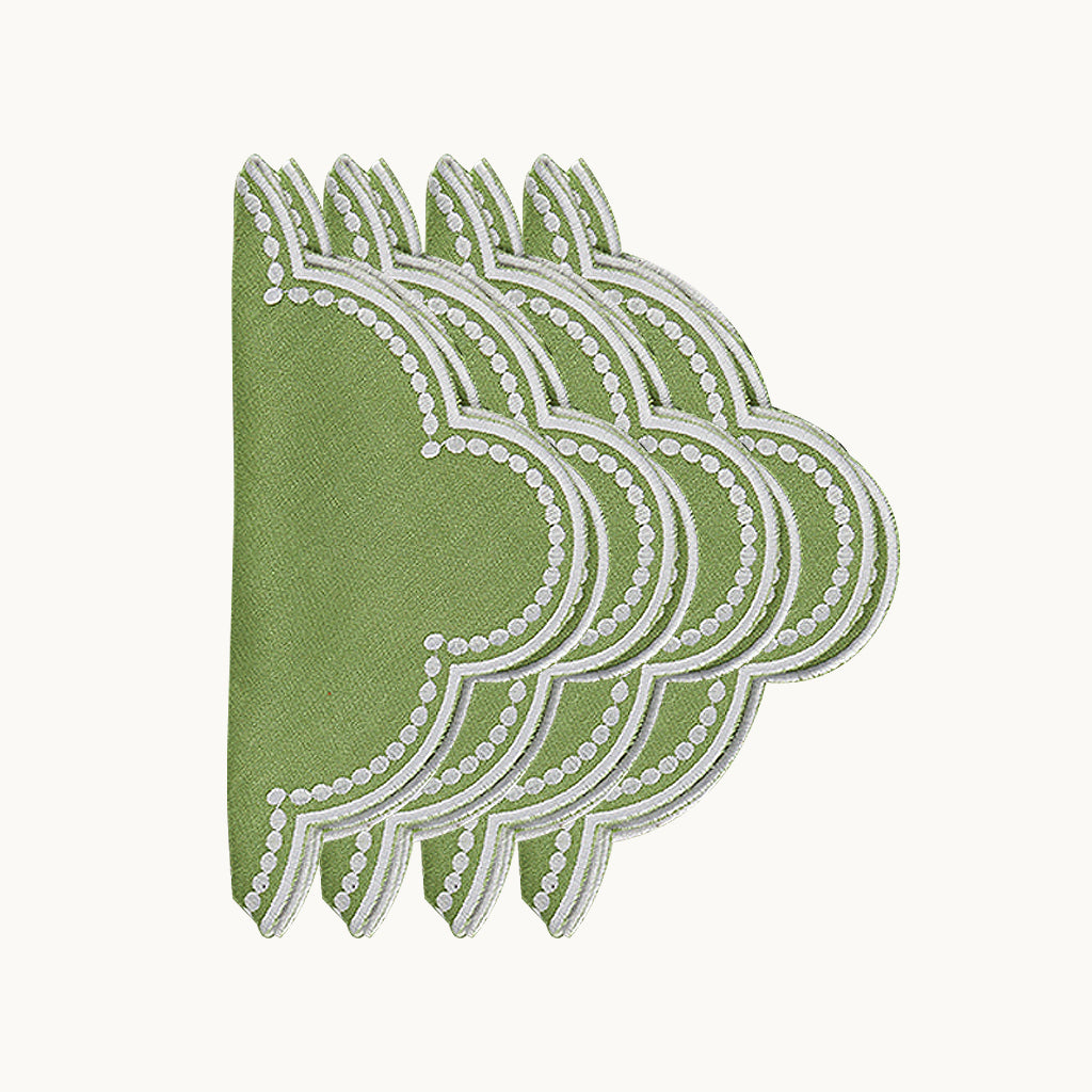 Lilibeth green linen napkins (set of 4)