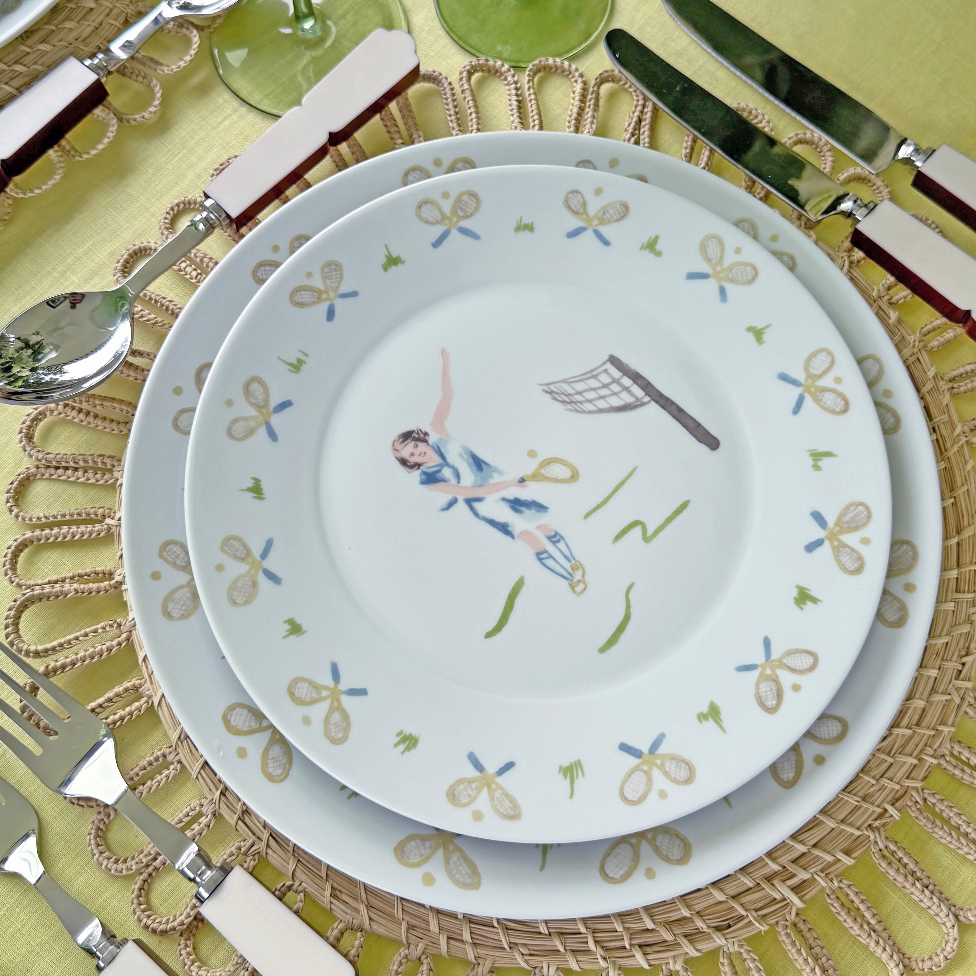 Tennis lady dinner plate (set of 4)