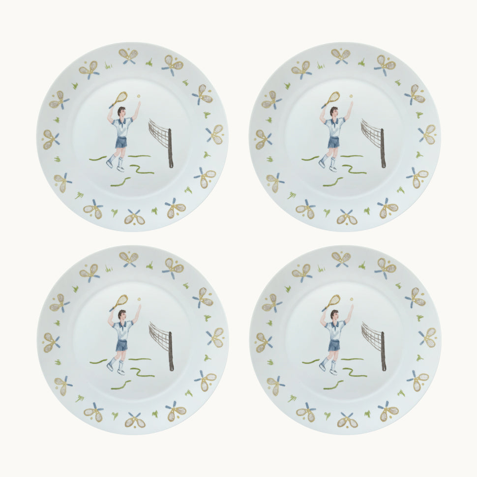 Tennis gentleman dinner plate (set of 4)