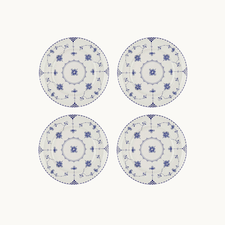 Blue botanical dessert plate (set of 4)