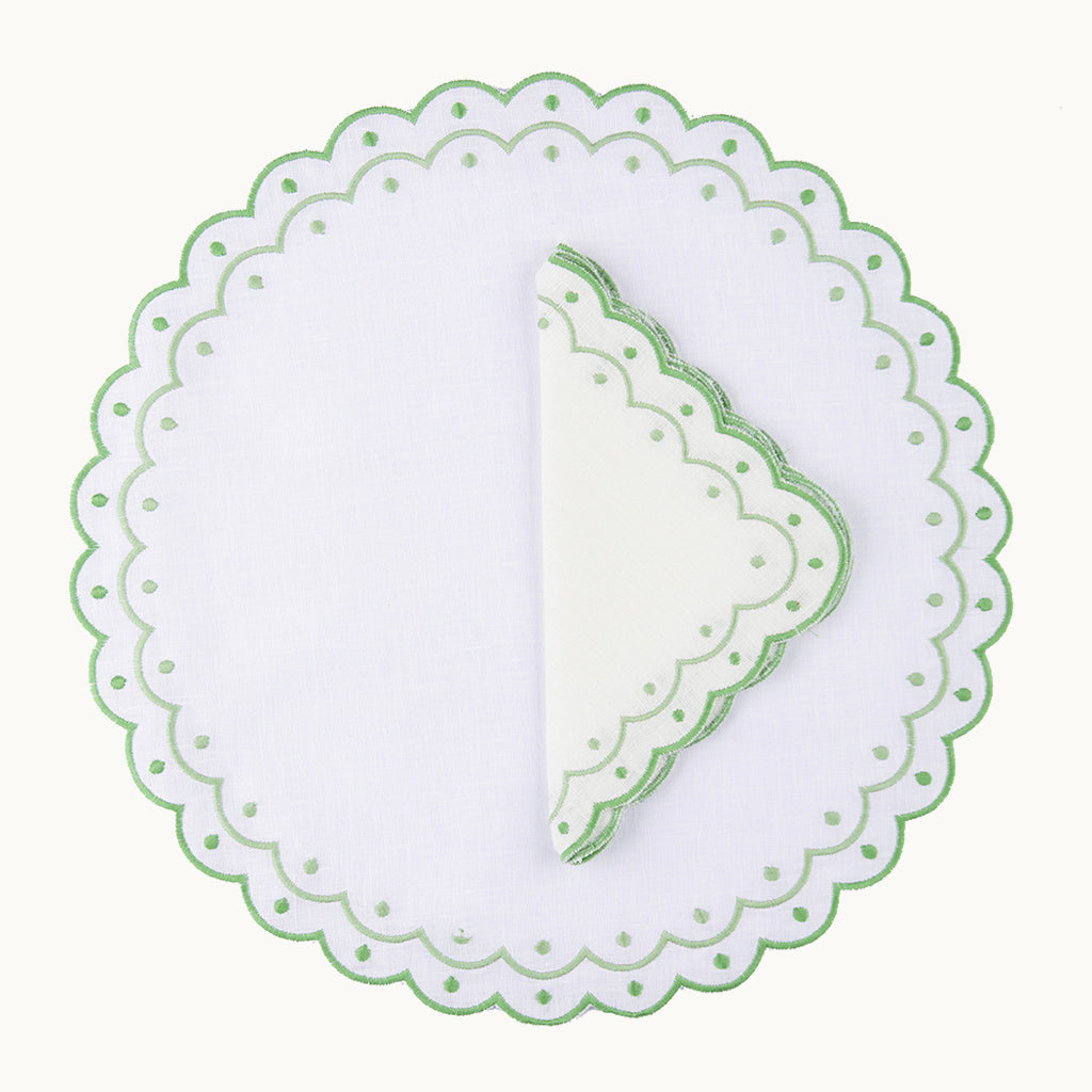 Carmen green linen napkins (set of 4)