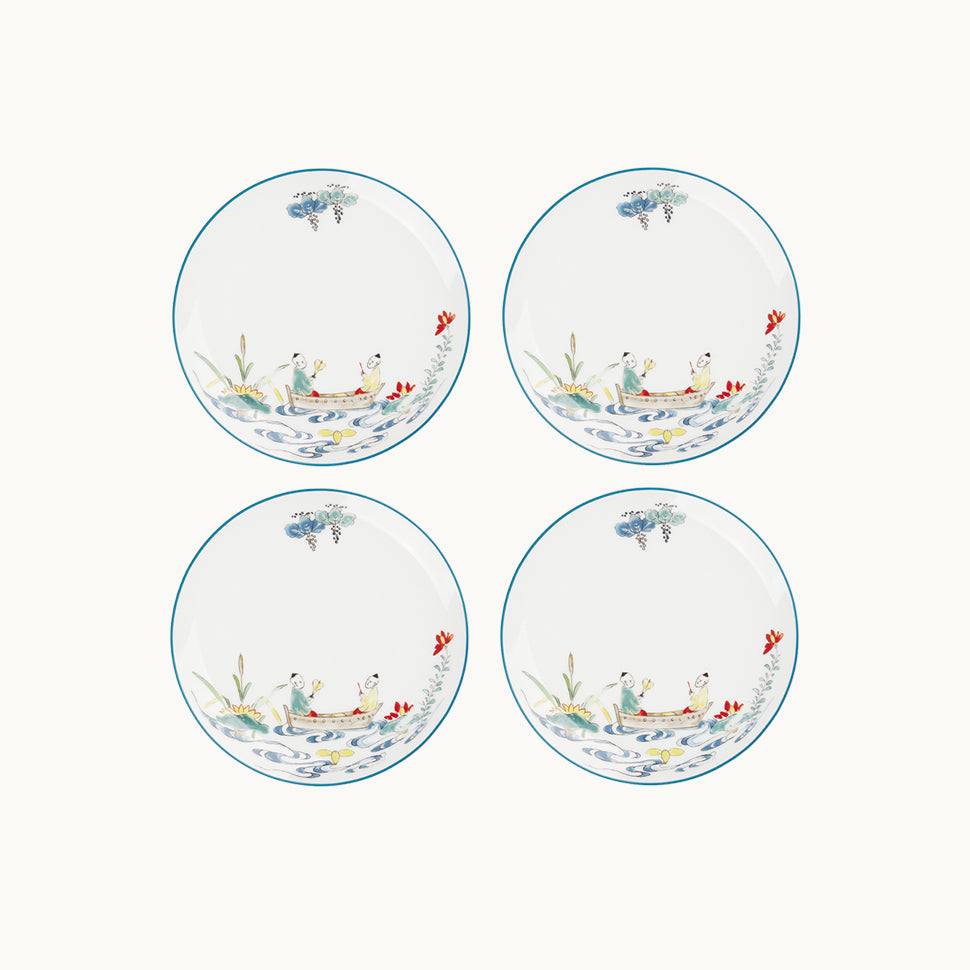 Lotus Dessert  plate (set of 4)