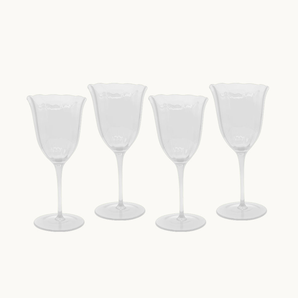 Lily clear water glass (set of 4)