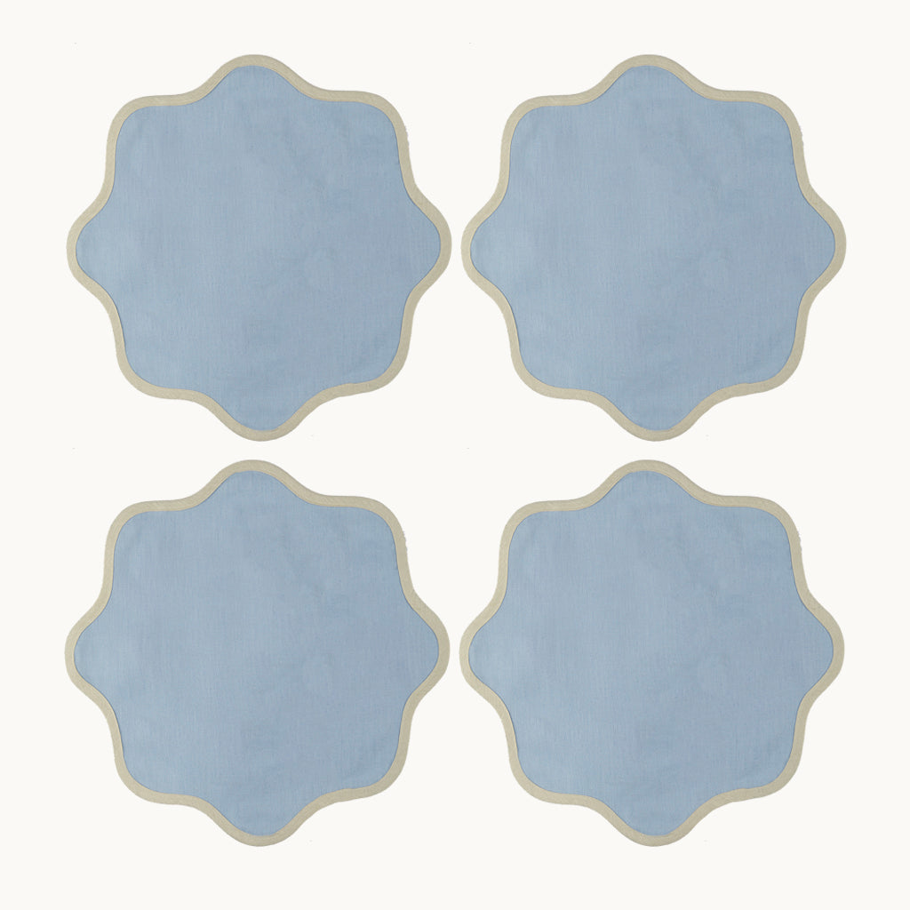 Daisy blue linen placemat (set of 4)