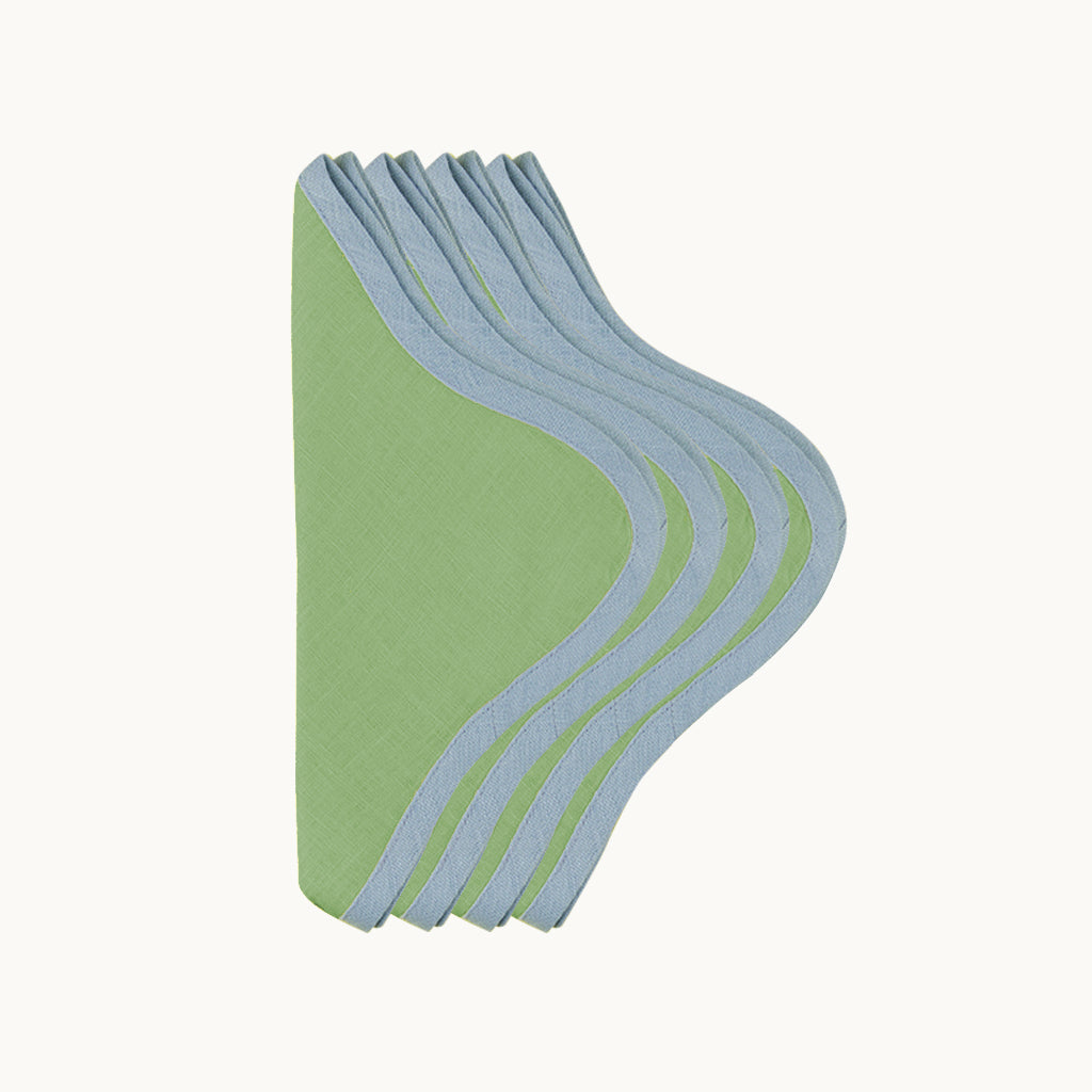 daisy green linen napkins (set of 4)