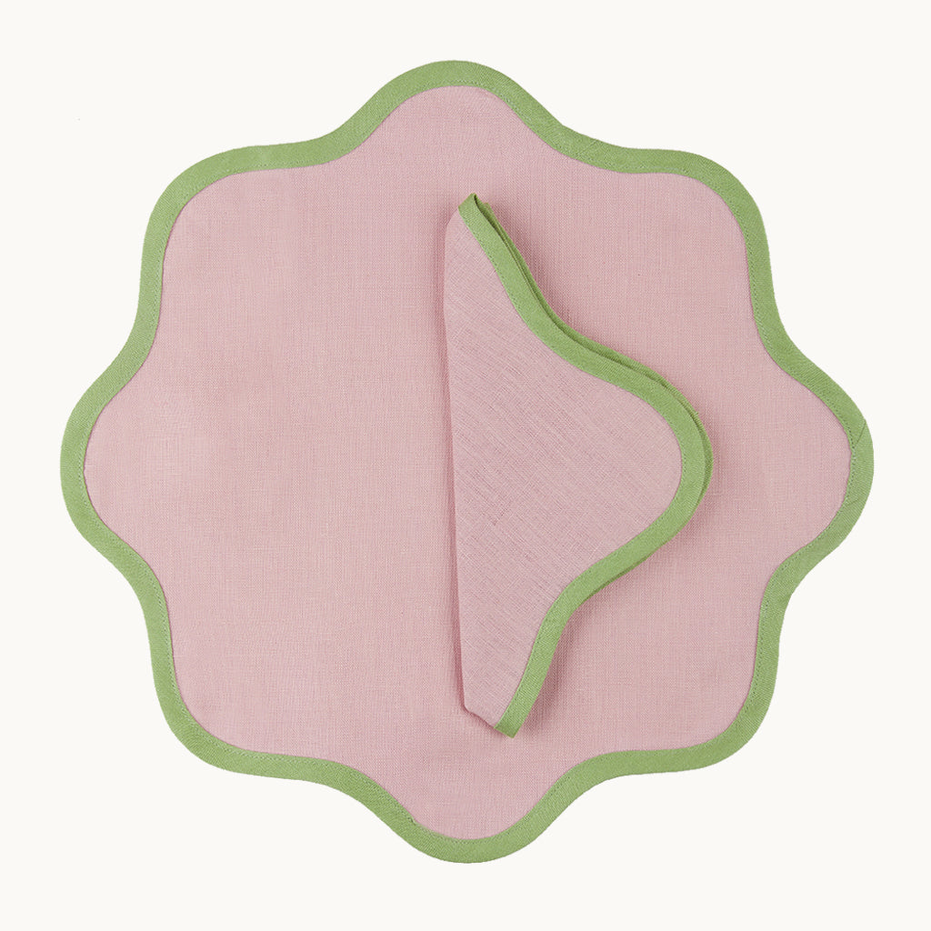 Daisy pink  linen placemat (set of 4)