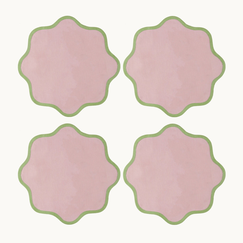 Daisy pink  linen placemat (set of 4)