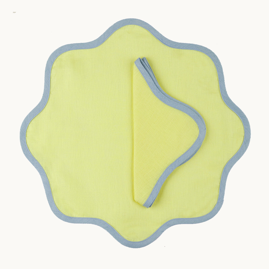 daisy yellow linen napkins (set of 4)