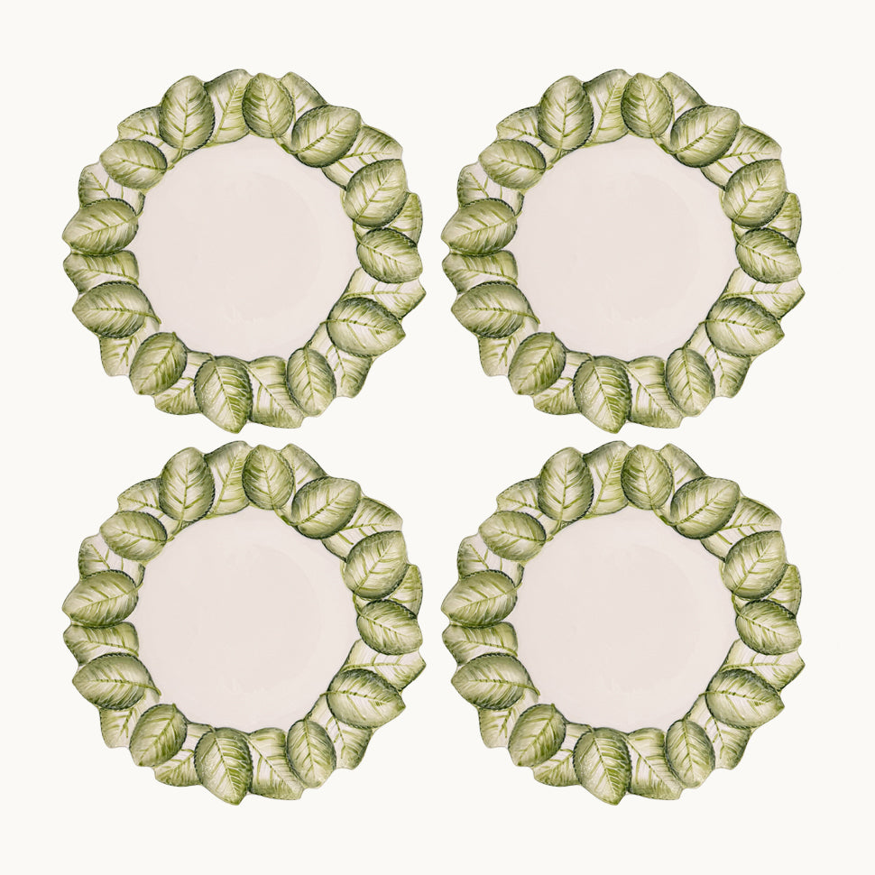 Green leaves dinner plate (set of 4)