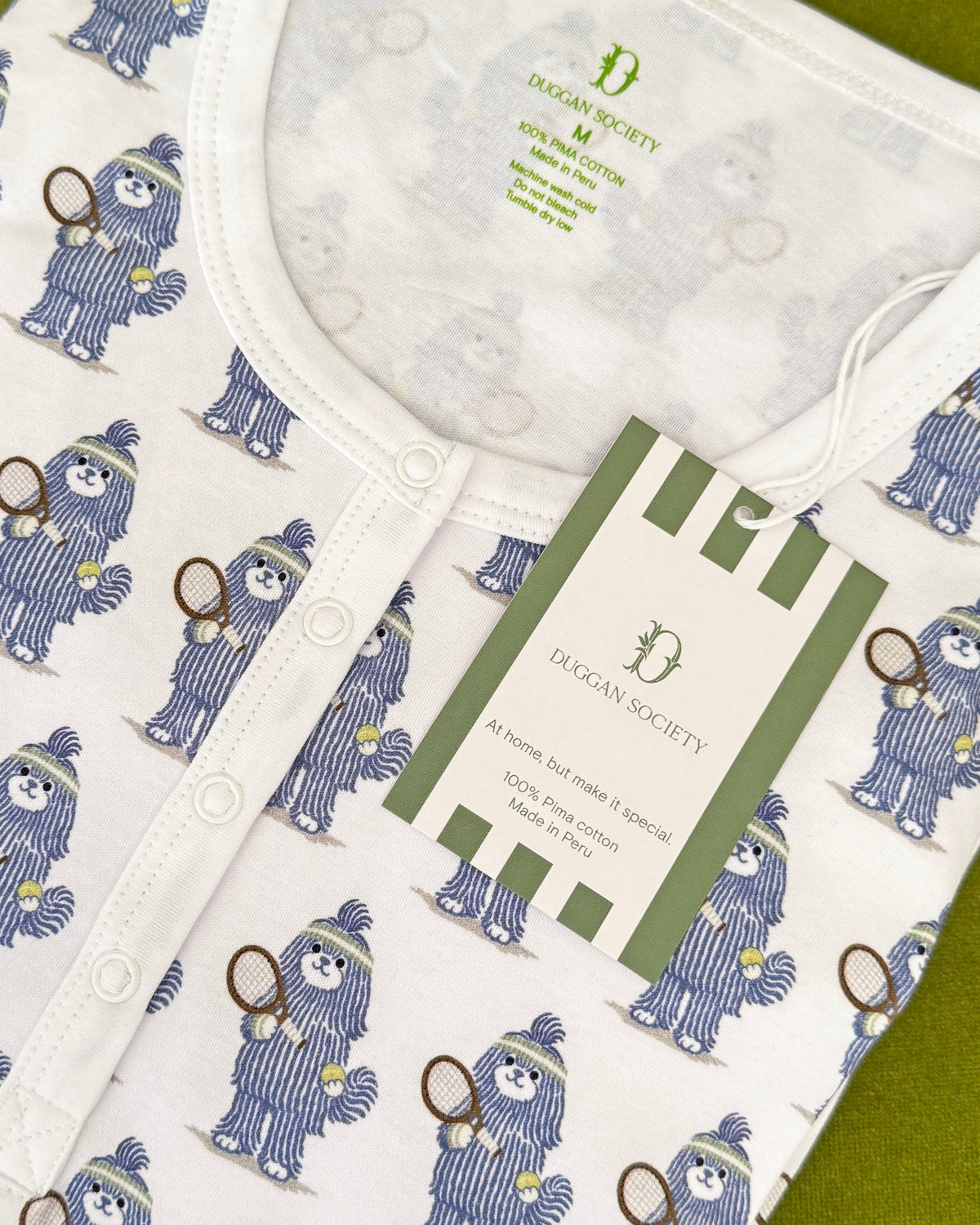 Tennis Dog Pima Cotton Pajama Set, Made in Peru, image 4 of 8