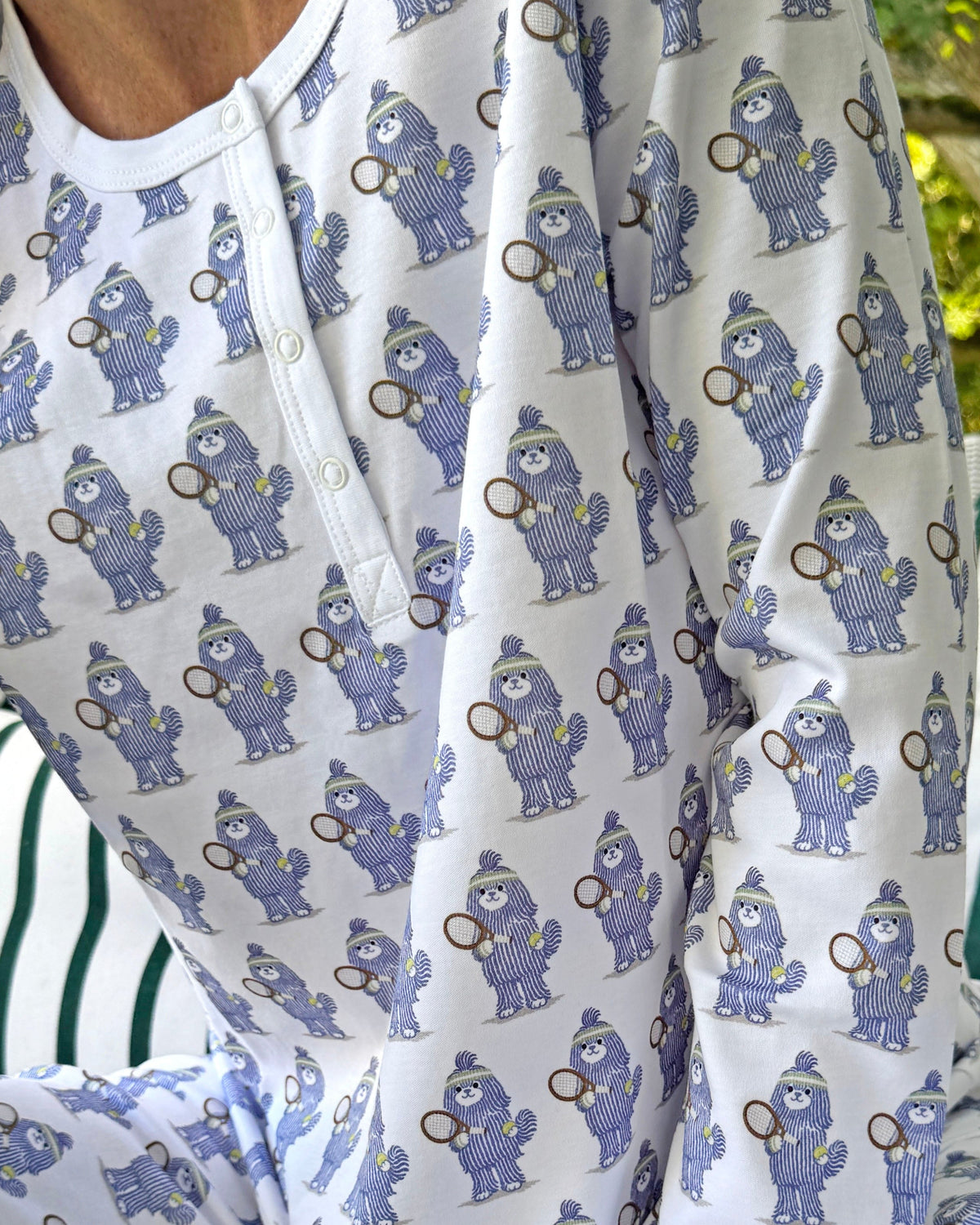 Tennis Dog Pima Cotton Pajama Set, Made in Peru, image 5 of 8