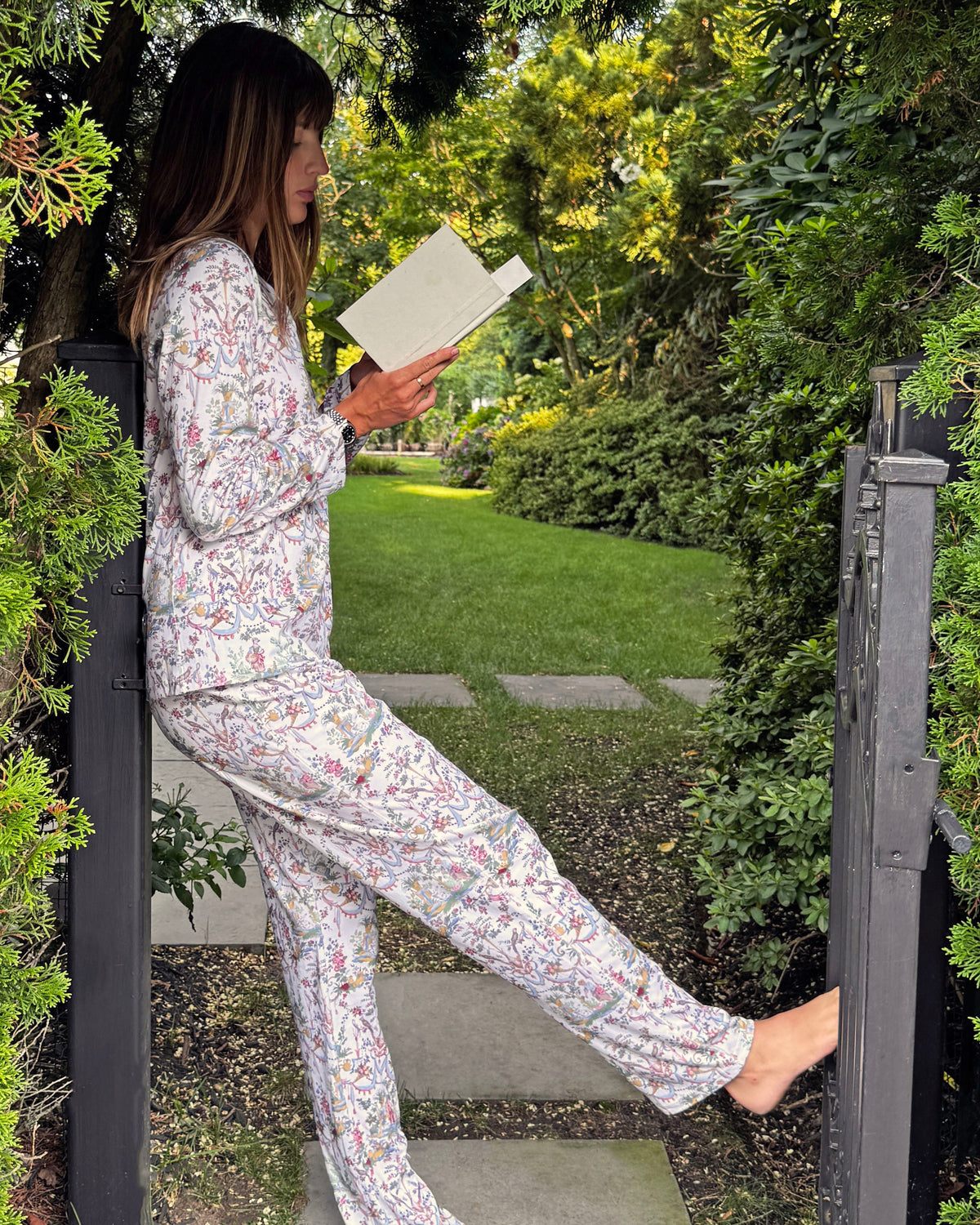Toile Pima Cotton Pajama Set, Made in Peru, image 3 of 8
