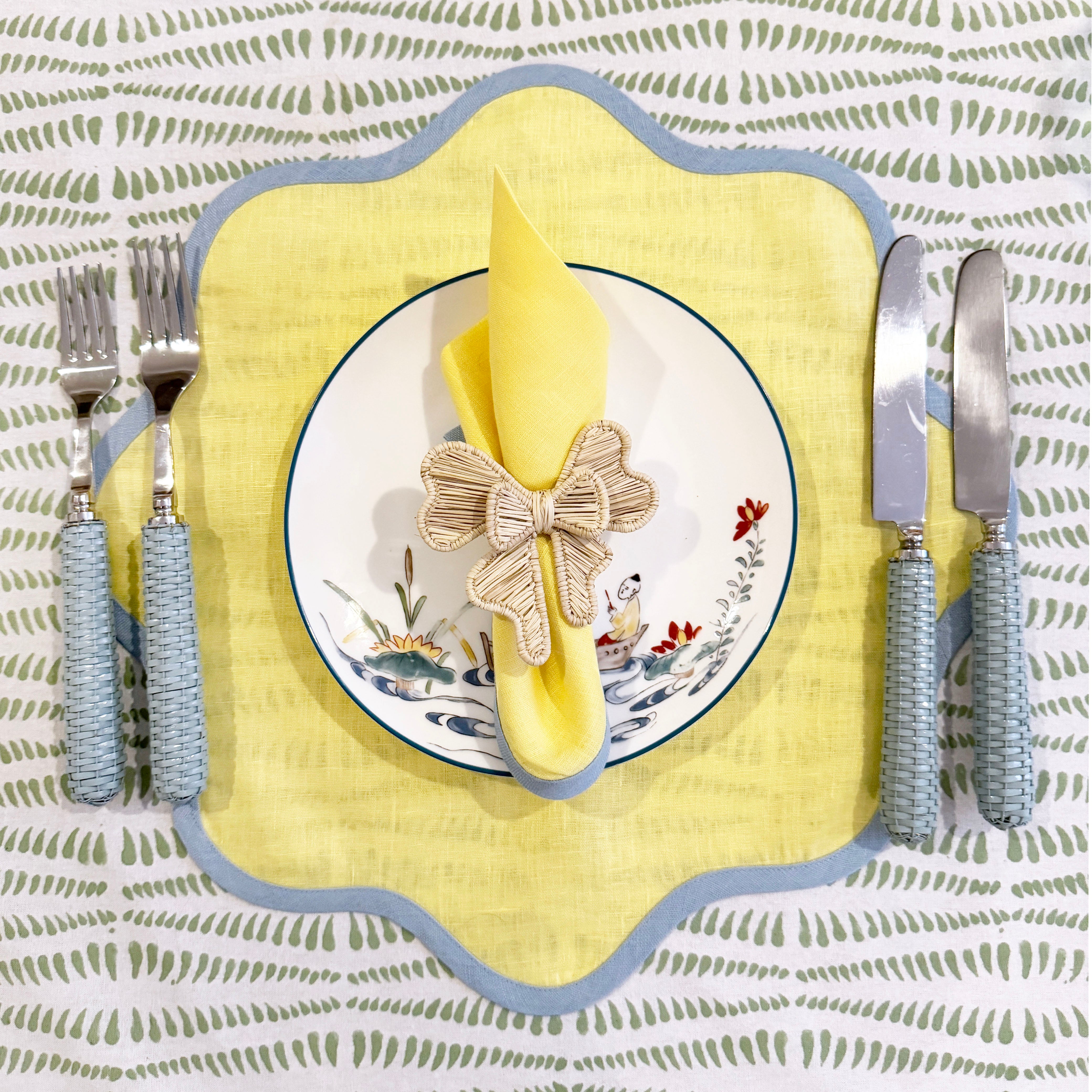 Daisy yellow linen placemat (set of 4)