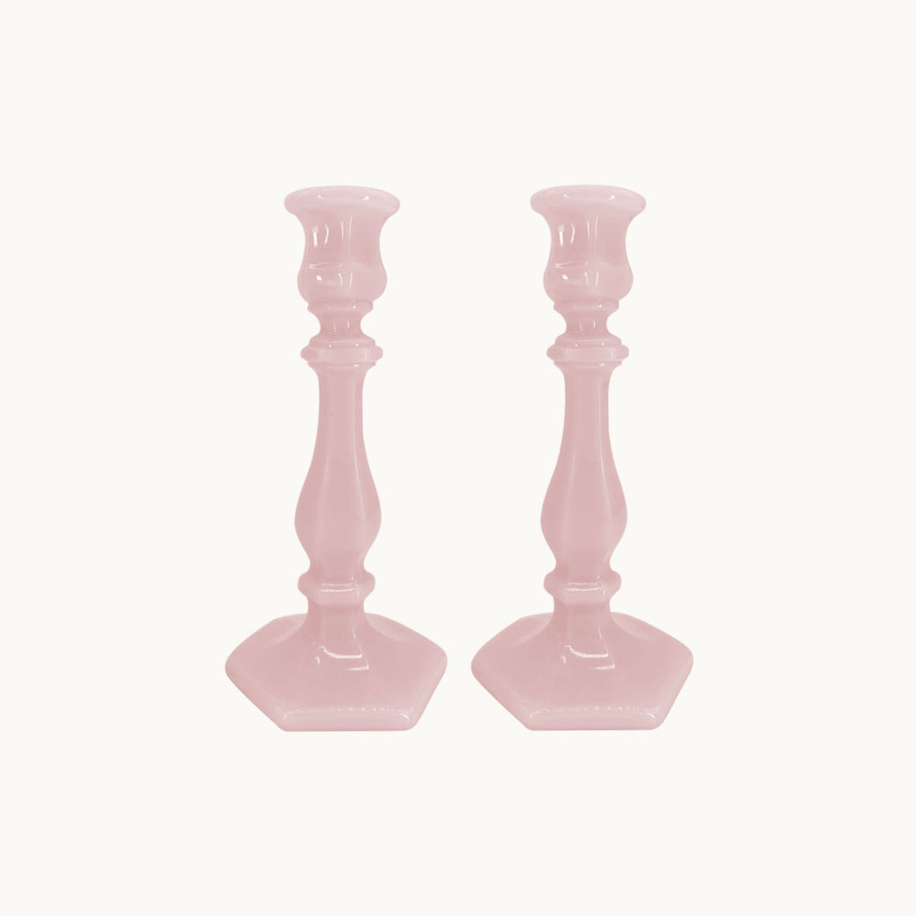 Meloshka pink candle holder (set of 2)