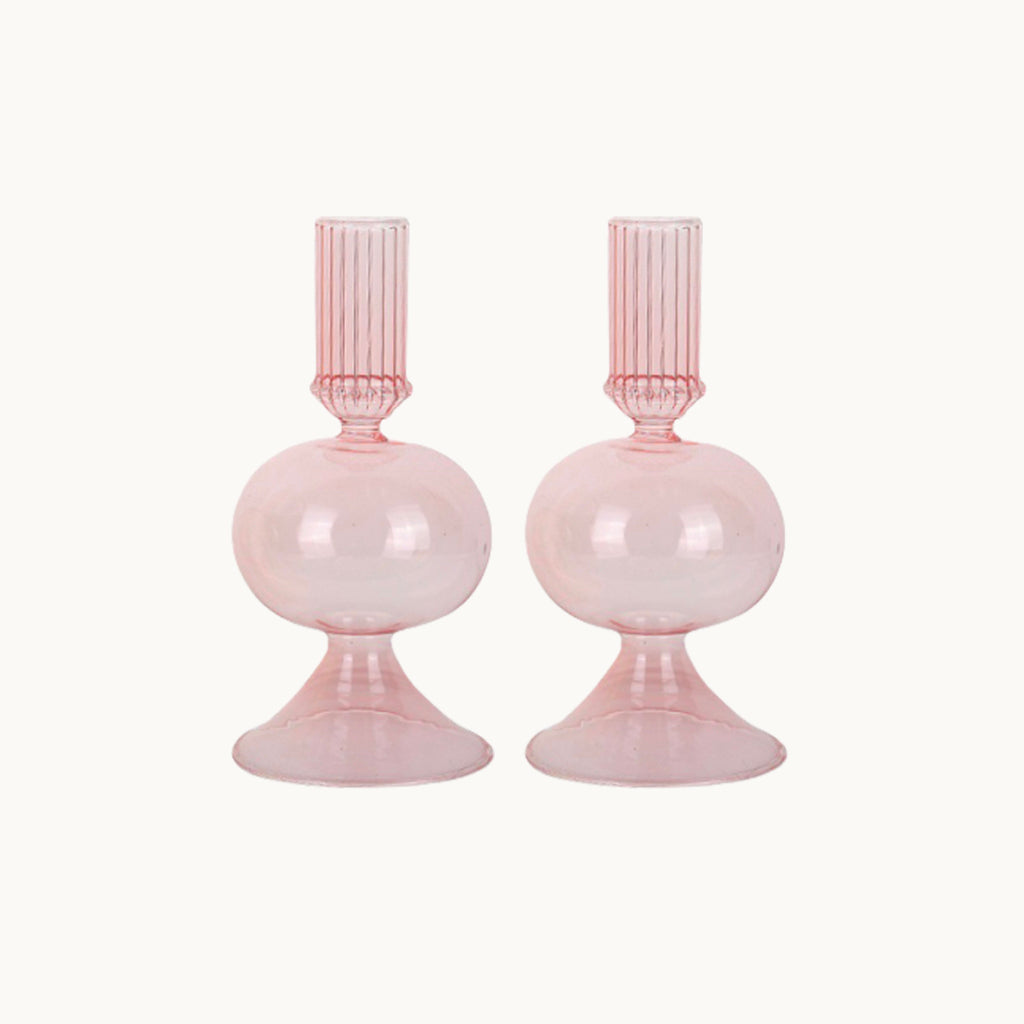 Greta pink candle holder (set of 2)