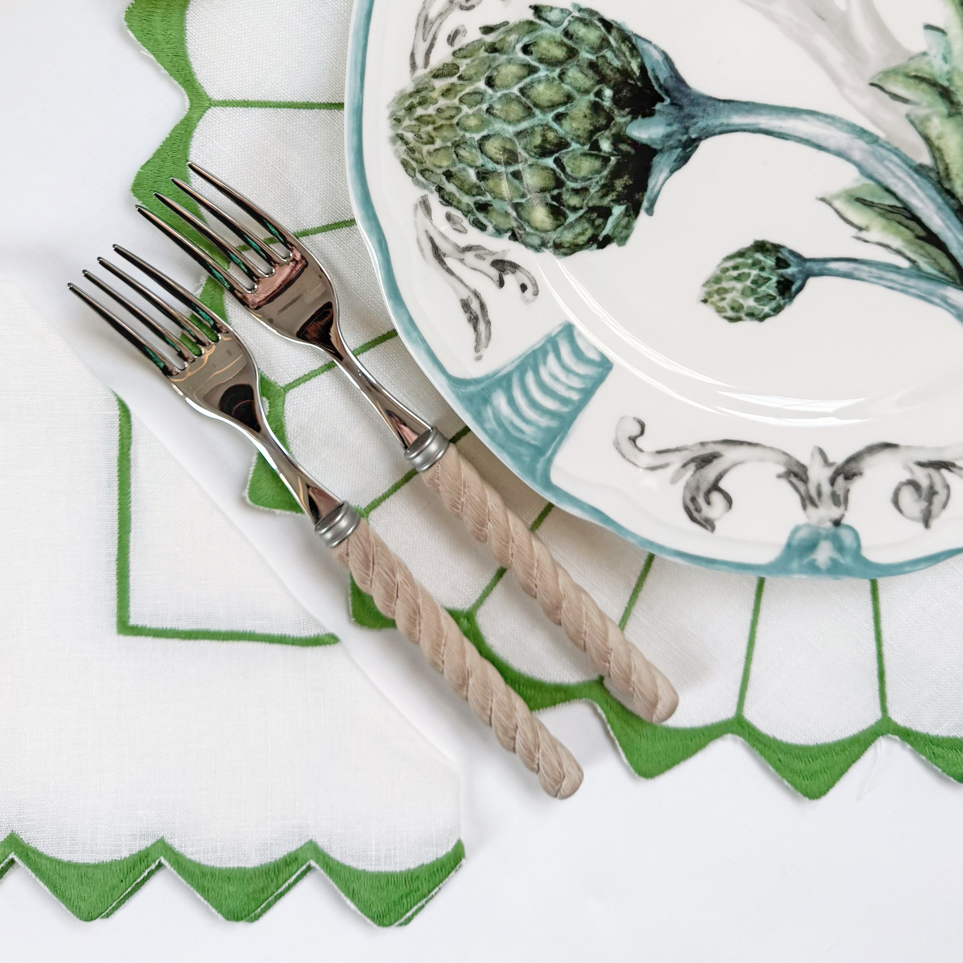 Charlotte linen green napkin (set of 4)