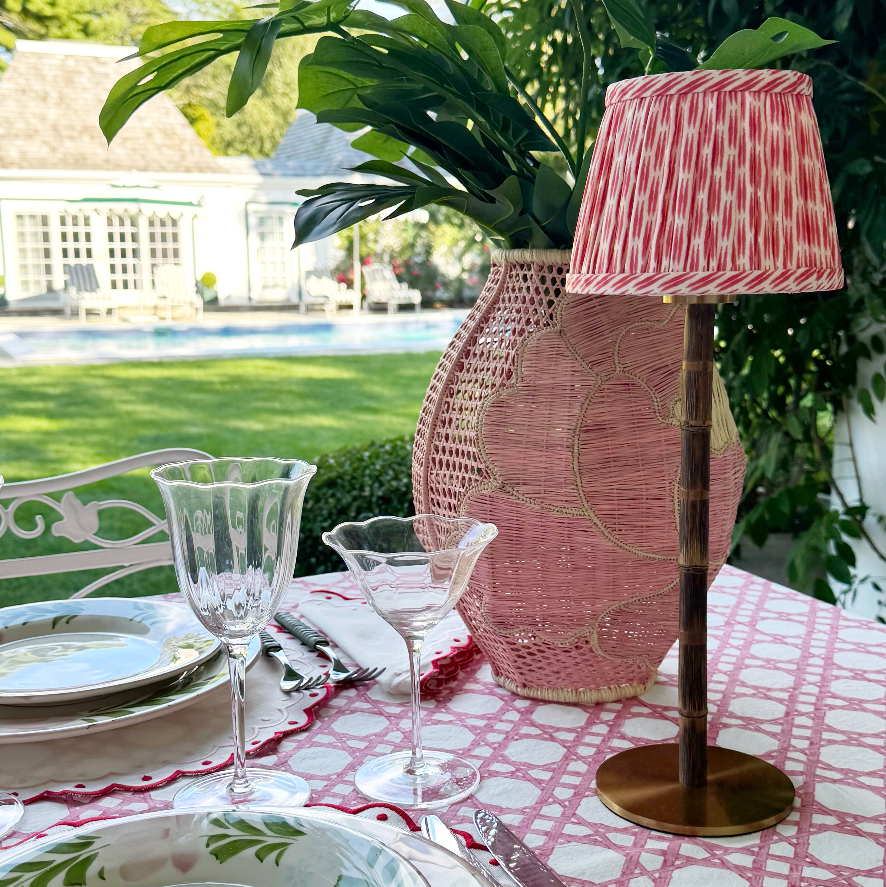Red bamboo lamp