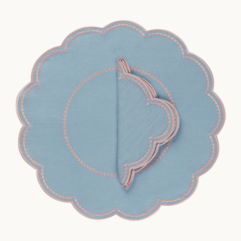 Lilibeth blue linen placemat (set of 4)