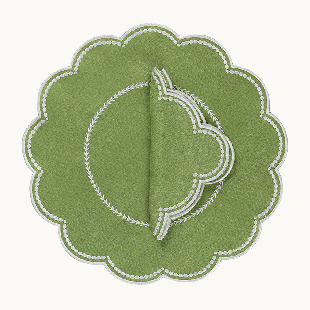 Lilibeth green linen placemat (set of 4)