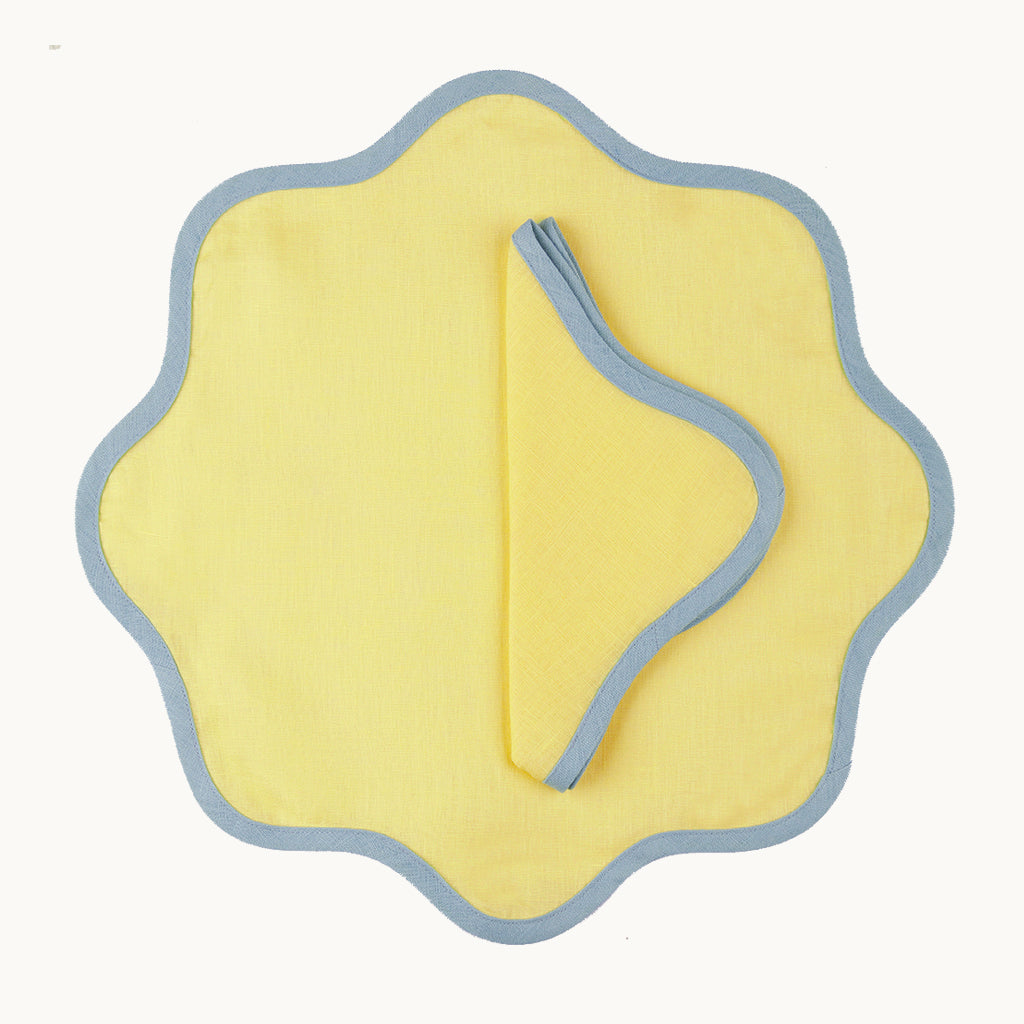 Daisy yellow linen placemat (set of 4)