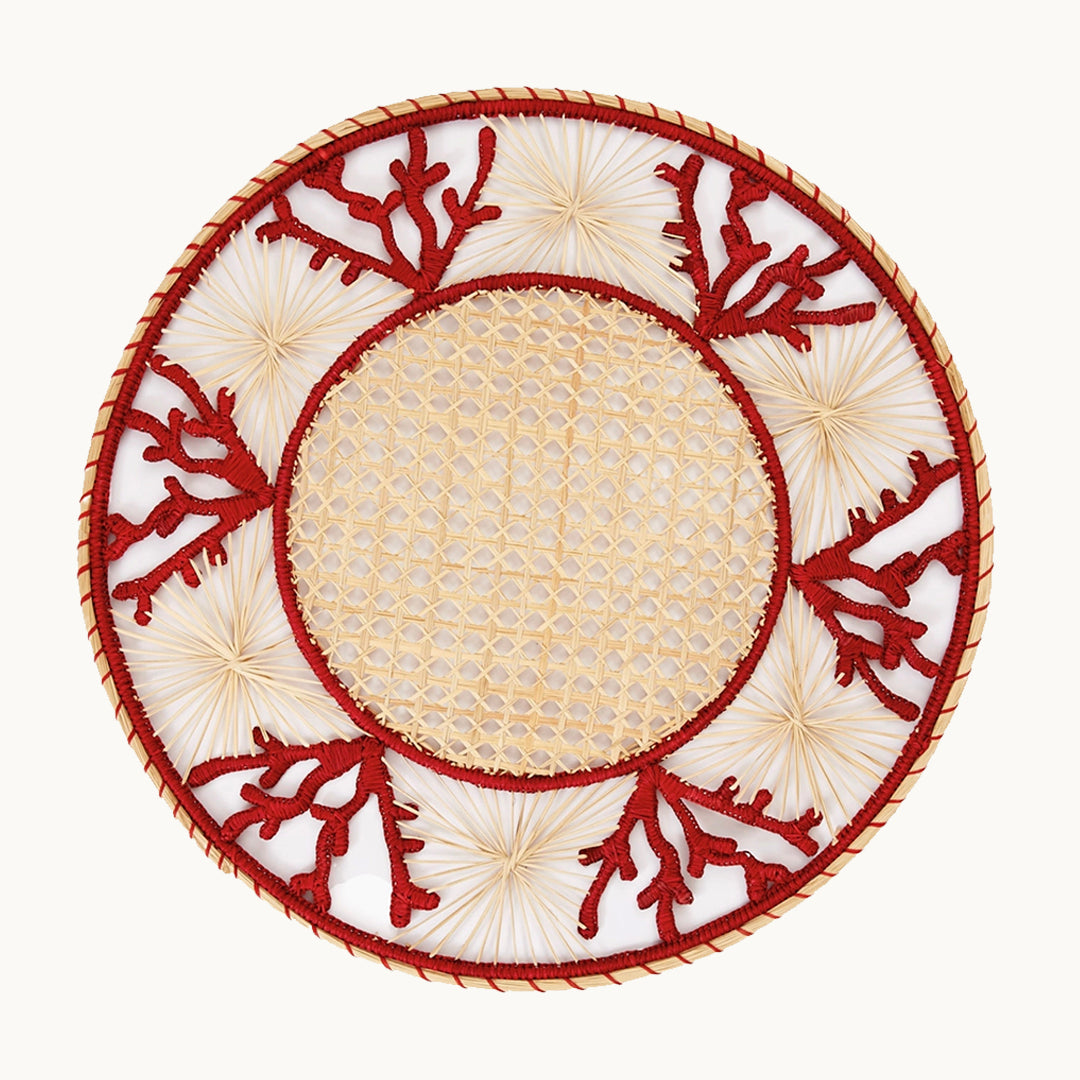 red coral placemat