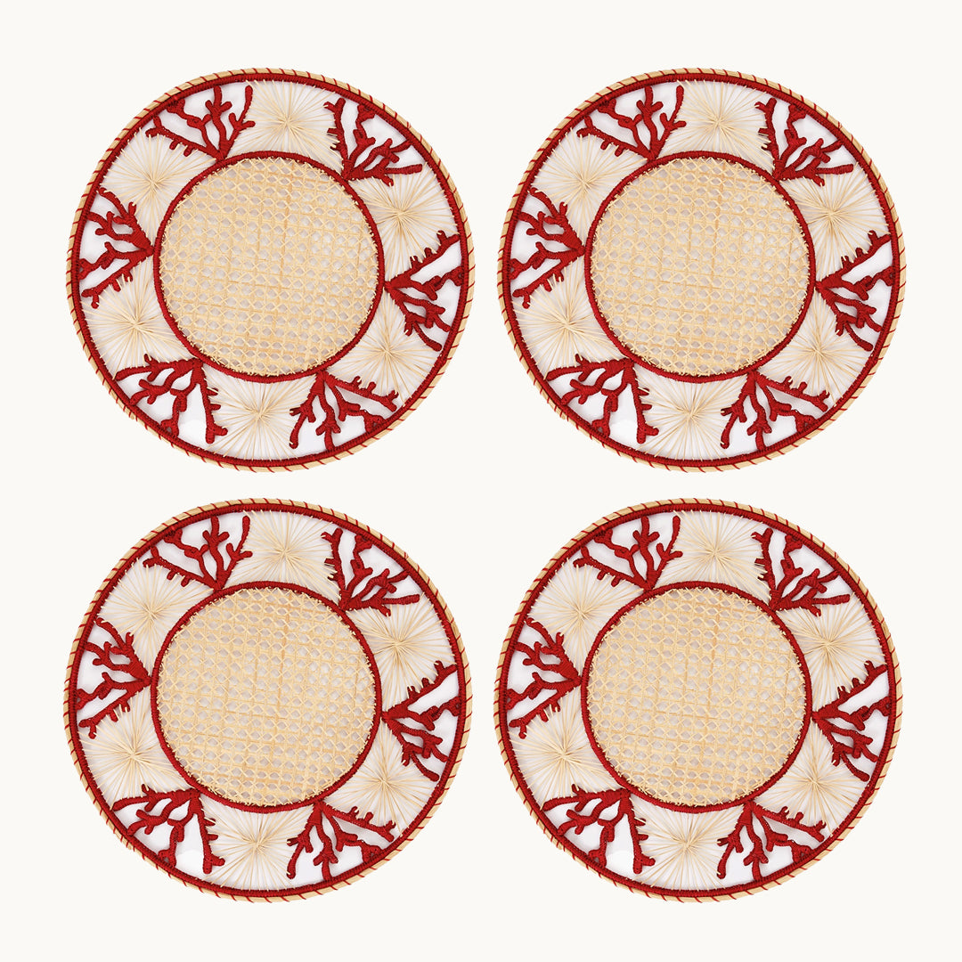 red coral placemat