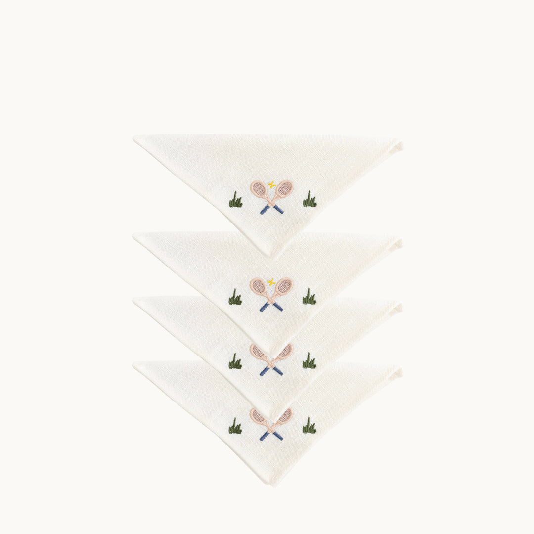 Tennis cocktail napkins (set of 4)