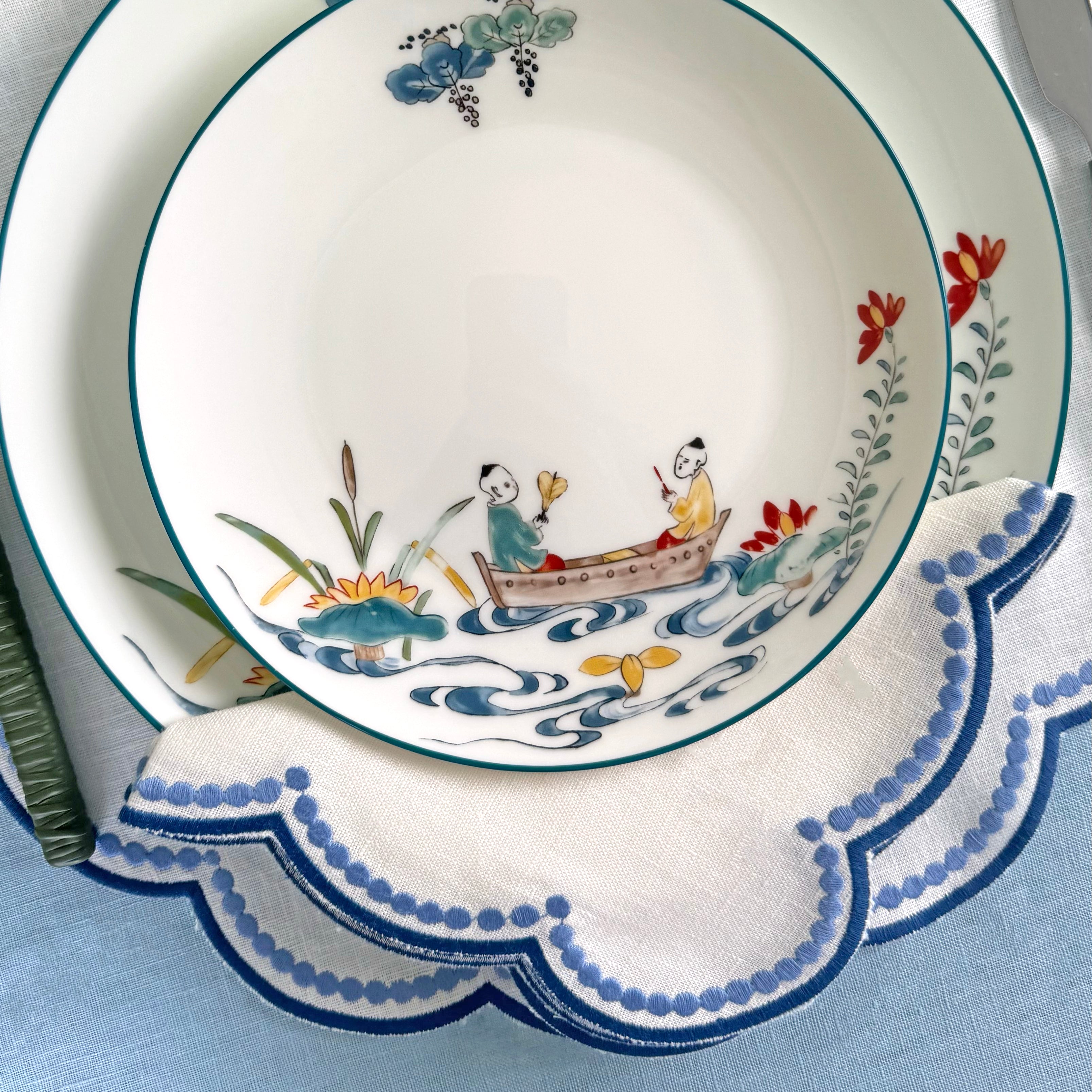 Lilibeth white/blue napkins (set of 4)