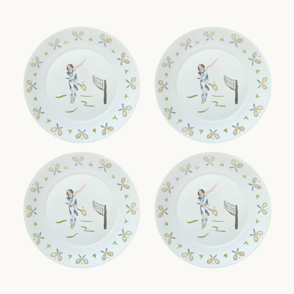 Tennis lady dinner plate (set of 4)