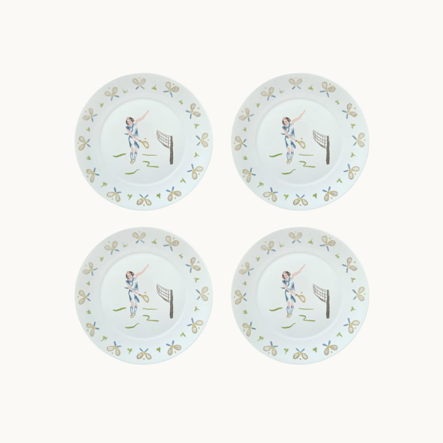 Tennis girl dessert plate (set of 4)