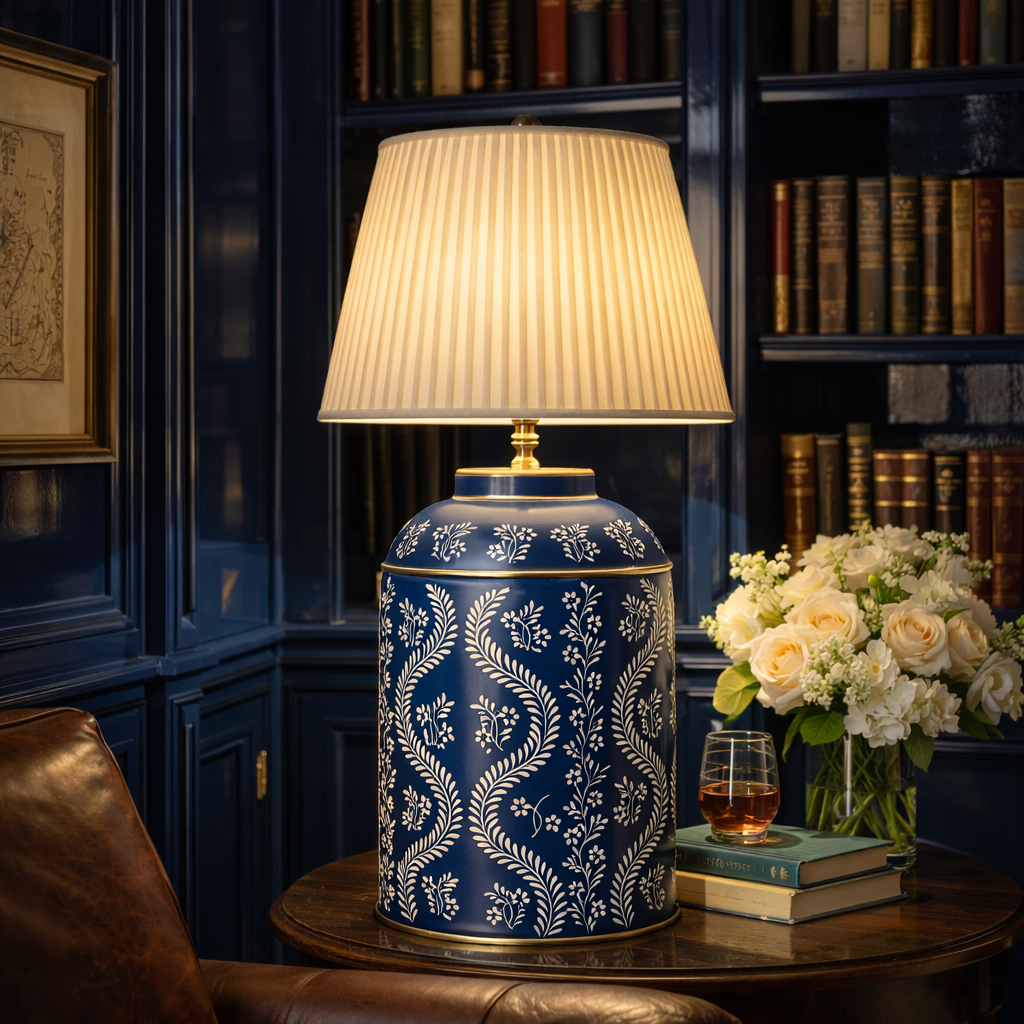 Duggan Society Ikat Trellis Tea Caddy Lamp - Thumbnail 3